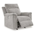 Jinu Power Recliner Rocker Chair, Ash Gray Polyester Micro Chenille
