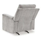 Jinu Power Recliner Rocker Chair, Ash Gray Polyester Micro Chenille