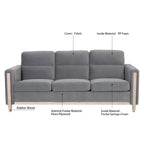 Larb Modern Solid Wood Three-Seater Sofa Couch by Christopher Knight Home