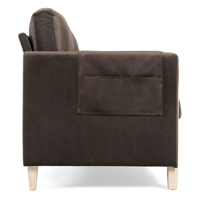 Larb Modern Solid Wood Three-Seater Sofa Couch by Christopher Knight Home