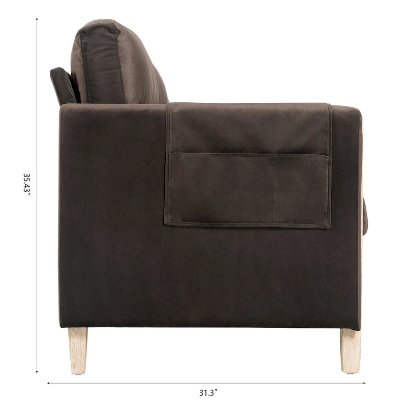 Larb Modern Solid Wood Three-Seater Sofa Couch by Christopher Knight Home