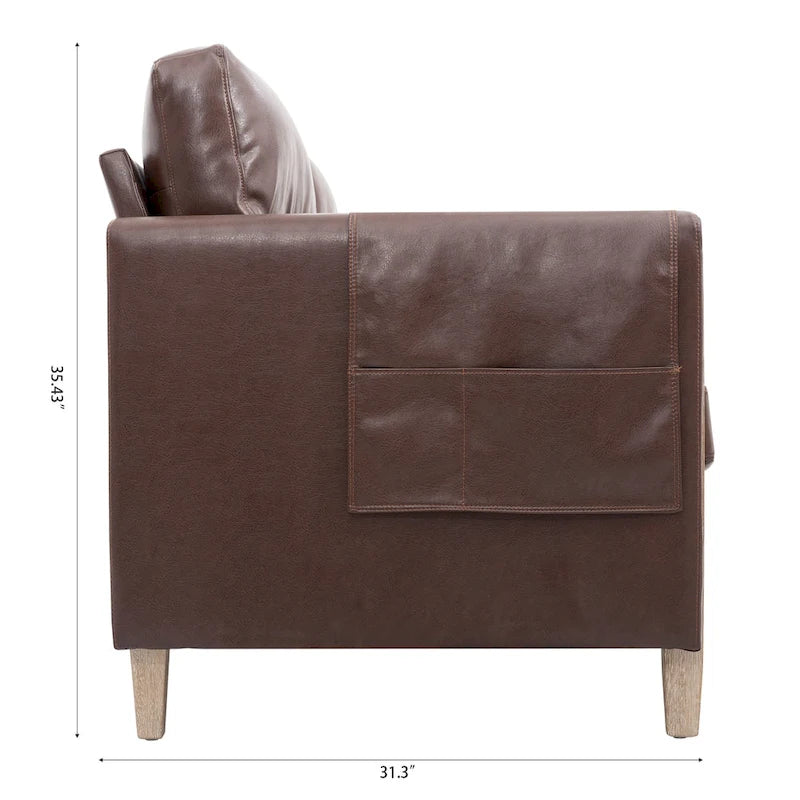 Larb Modern Solid Wood Three-Seater Sofa Couch by Christopher Knight Home