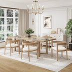 Christopher Knight Home - Livia 95-Inch Table and Upholstered Arm Chairs Dining Set