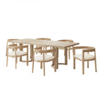 Christopher Knight Home - Livia 95-Inch Table and Upholstered Arm Chairs Dining Set