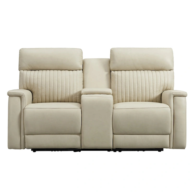 73 Leather Zero Gravity Power Reclining Loveseat with Power Headrest ...