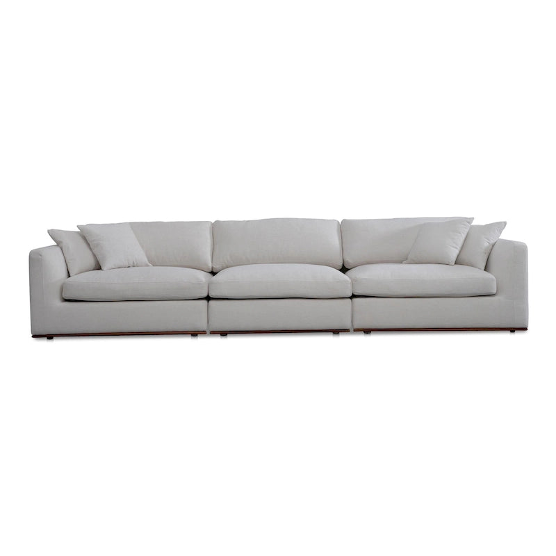 NADAAL STUDIOS Rio Modular Sofa With Rubber Wood Base - 136.2W x41D x23.6H