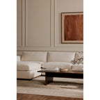 NADAAL STUDIOS Rio Modular Sofa With Rubber Wood Base - 136.2W x41D x23.6H