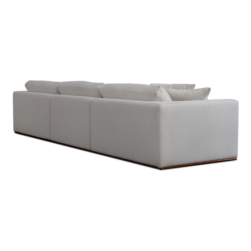 NADAAL STUDIOS Rio Modular Sofa With Rubber Wood Base - 136.2W x41D x23.6H