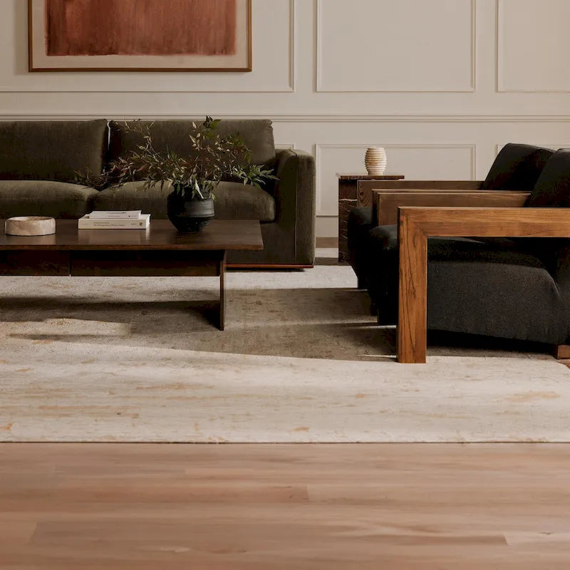 NADAAL STUDIOS Rio Modular Sofa With Rubber Wood Base - 136.2W x41D x23.6H