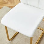 PU Dining Chair Set, Uniquely Designed Black Dining Chairs, Pu Material, Paired With Gold Metal Chair Legs (Set Of 4)