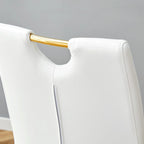 PU Dining Chair Set, Uniquely Designed Black Dining Chairs, Pu Material, Paired With Gold Metal Chair Legs (Set Of 4)
