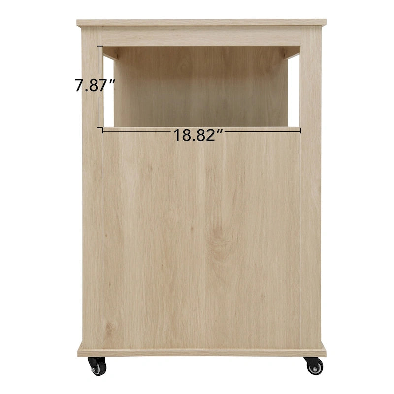 Rolling Kitchen Island with Drawer,Wine Rack,Lockable Casters