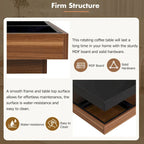 Modern 2-Tier Square 360Rotating Coffee Table with 3 Detachable Tray