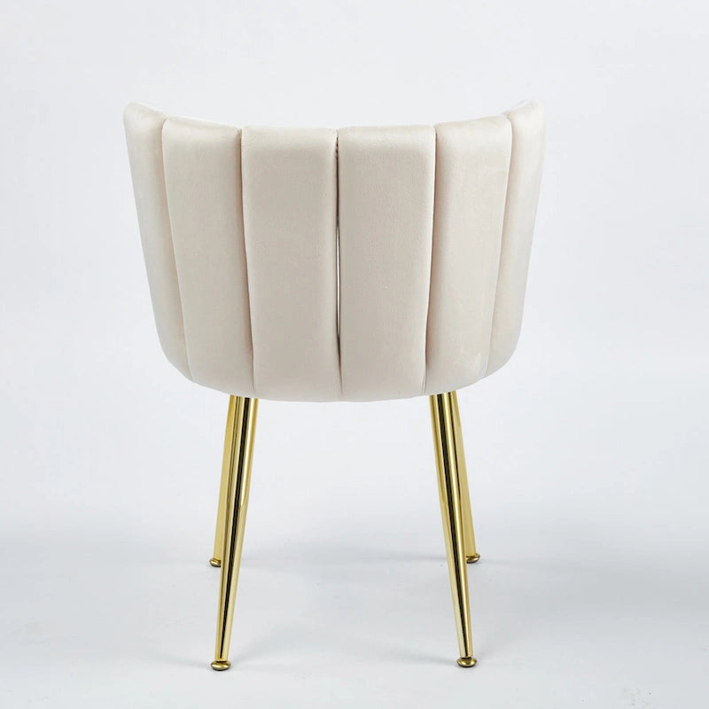 Velvet Dining Chairs with Gold Legs (Set of 2)