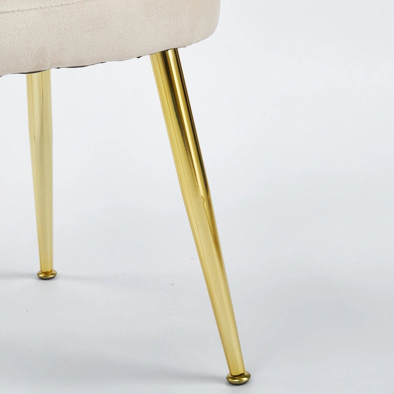 Velvet Dining Chairs with Gold Legs (Set of 2)