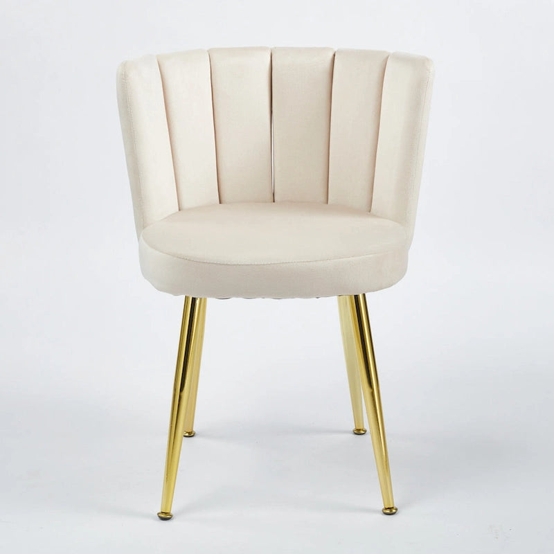 Velvet Dining Chairs with Gold Legs (Set of 2)