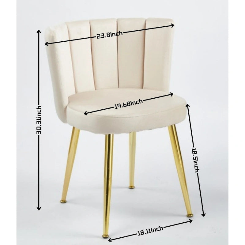 Velvet Dining Chairs with Gold Legs (Set of 2)