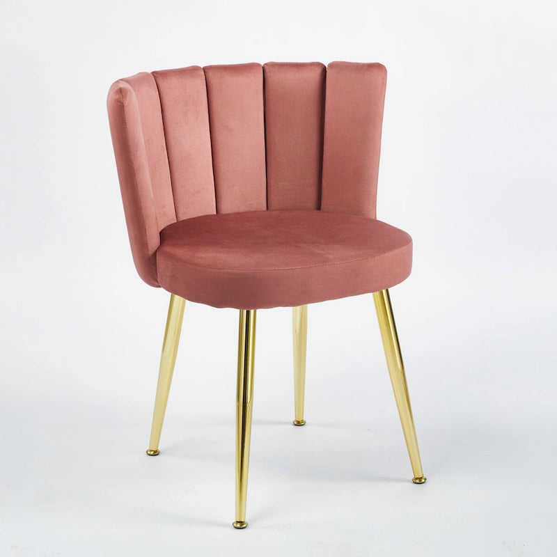 Velvet Dining Chairs with Gold Legs (Set of 2)