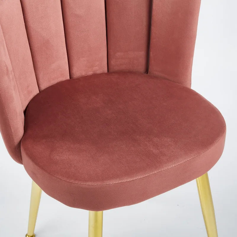 Velvet Dining Chairs with Gold Legs (Set of 2)