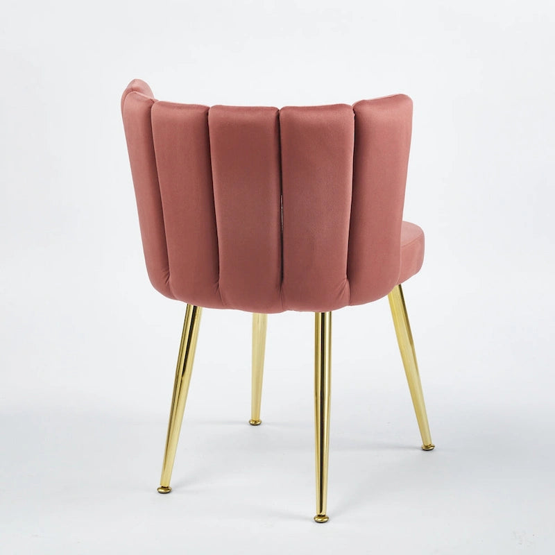 Velvet Dining Chairs with Gold Legs (Set of 2)