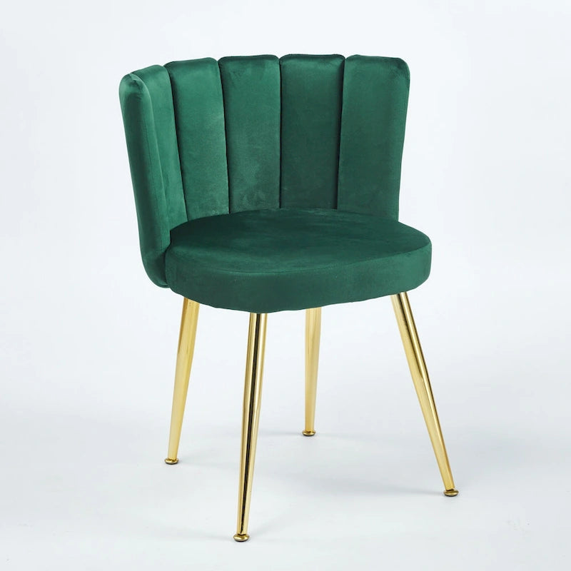 Velvet Dining Chairs with Gold Legs (Set of 2)