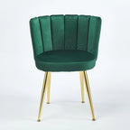 Velvet Dining Chairs with Gold Legs (Set of 2)