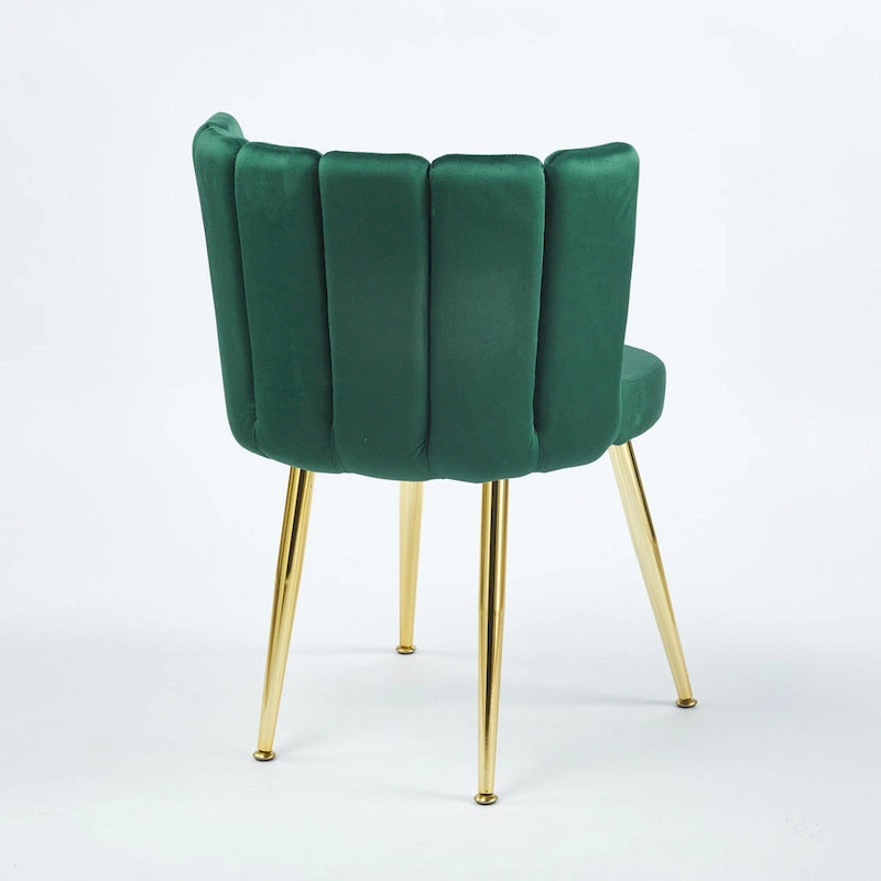 Velvet Dining Chairs with Gold Legs (Set of 2)