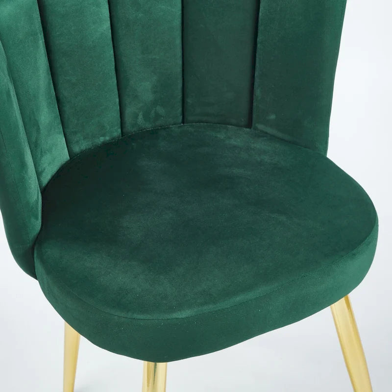 Velvet Dining Chairs with Gold Legs (Set of 2)