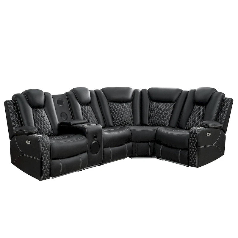Luxury Reclining 5 & 6 Seater Corner Sofa w/ LED, USB, Wireless Charging, Bluetooth & Storage
