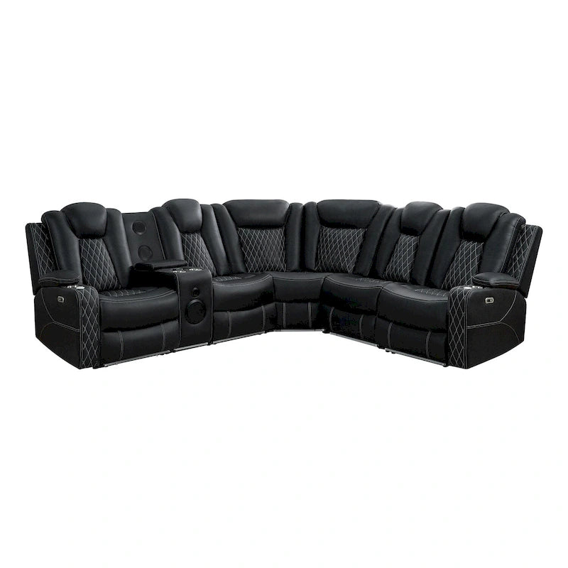 Luxury Reclining 5 & 6 Seater Corner Sofa w/ LED, USB, Wireless Charging, Bluetooth & Storage