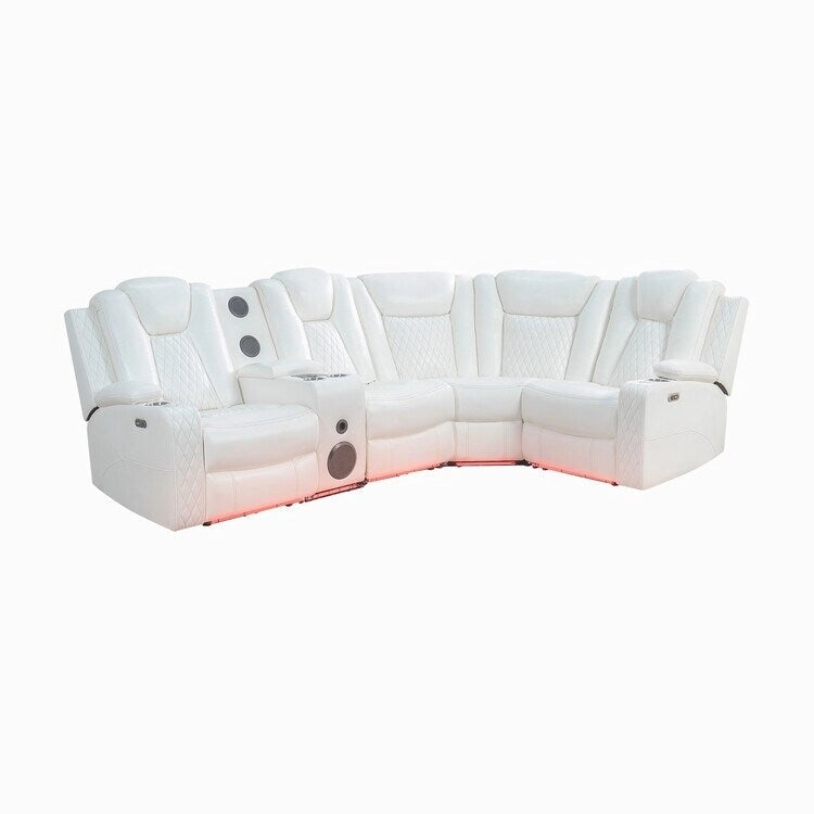 Luxury Reclining 5 & 6 Seater Corner Sofa w/ LED, USB, Wireless Charging, Bluetooth & Storage