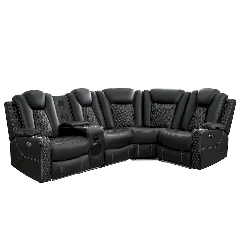 Luxury Reclining 5 & 6 Seater Corner Sofa w/ LED, USB, Wireless Charging, Bluetooth & Storage