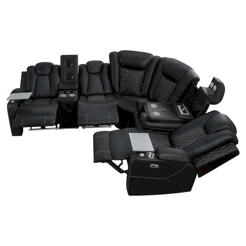 Luxury Reclining 5 & 6 Seater Corner Sofa w/ LED, USB, Wireless Charging, Bluetooth & Storage