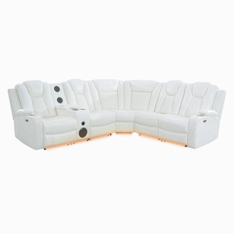 Luxury Reclining 5 & 6 Seater Corner Sofa w/ LED, USB, Wireless Charging, Bluetooth & Storage