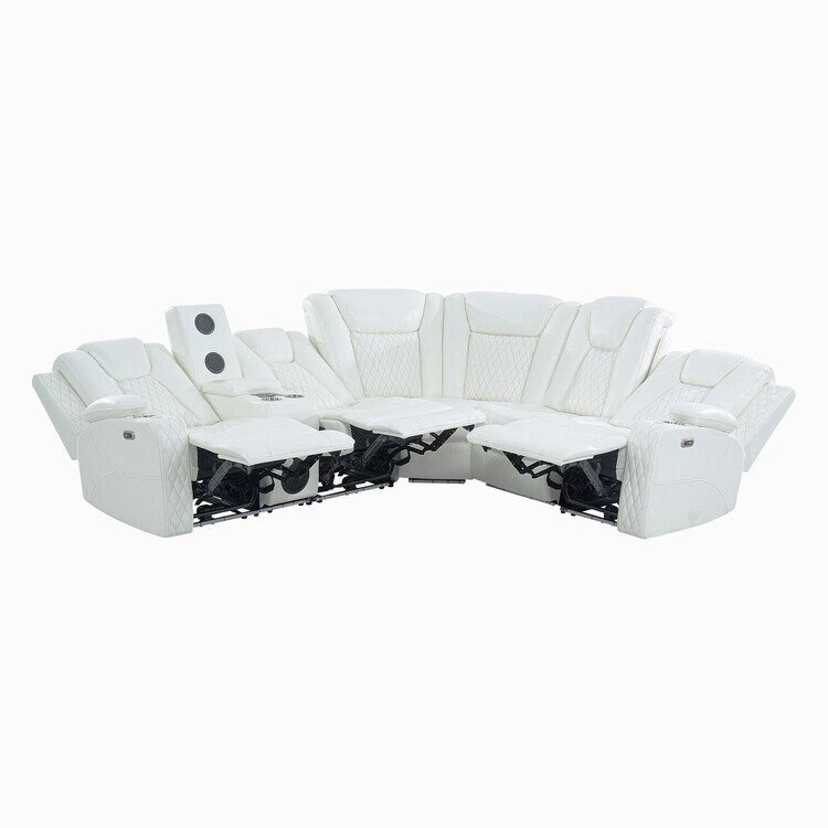 Luxury Reclining 5 & 6 Seater Corner Sofa w/ LED, USB, Wireless Charging, Bluetooth & Storage