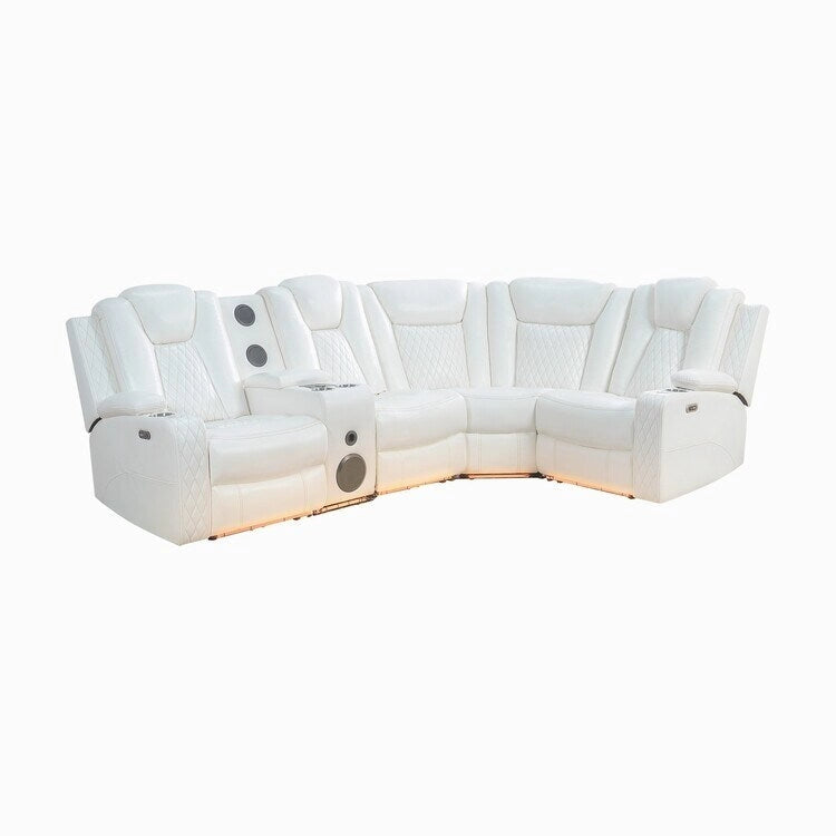 Luxury Reclining 5 & 6 Seater Corner Sofa w/ LED, USB, Wireless Charging, Bluetooth & Storage