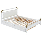 Queen Wood Platform Bed with 2 Drawers & Twin XL Trundle