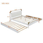 Queen Wood Platform Bed with 2 Drawers & Twin XL Trundle