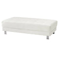 Faux Leather Upholstered Tufted Ottoman - 57 - White
