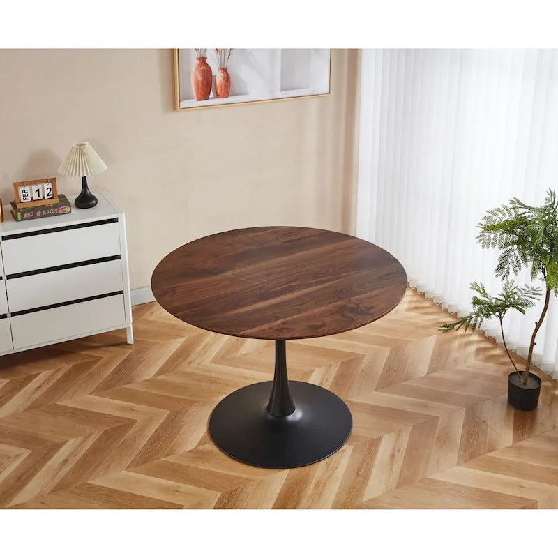Modern Table with MDF Top and Metal Legs for Small Spaces Kitchens Multi Functional Use and Living Room