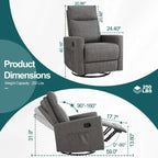 Manual Recliner Chair with Swivel & Glide