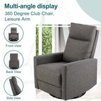 Manual Recliner Chair with Swivel & Glide