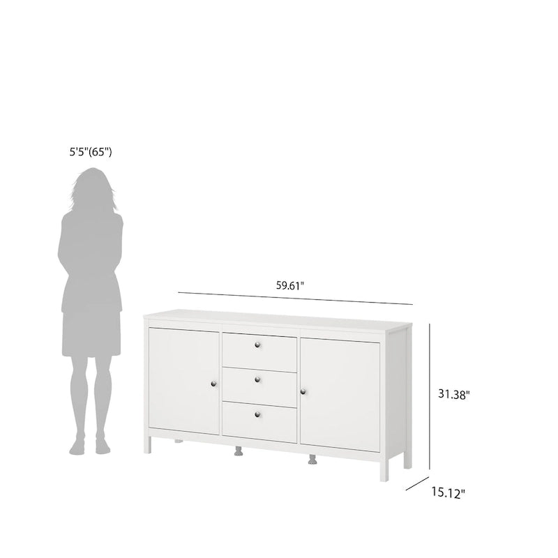 Porch & Den Madrid 2-Door Sideboard with 3-Drawers