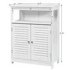 Costway Bathroom Storage Wood Floor Cabinet with Double Shutter Door