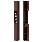 Gymax Tall Slim Bathroom Storage Cabinet Linen Tower w/Drawer