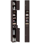 Gymax Tall Slim Bathroom Storage Cabinet Linen Tower w/Drawer