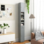 Gymax Tall Slim Bathroom Storage Cabinet Linen Tower w/Drawer
