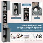 Gymax Tall Slim Bathroom Storage Cabinet Linen Tower w/Drawer