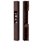 Gymax Tall Slim Bathroom Storage Cabinet Linen Tower w/Drawer