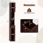 Gymax Tall Slim Bathroom Storage Cabinet Linen Tower w/Drawer